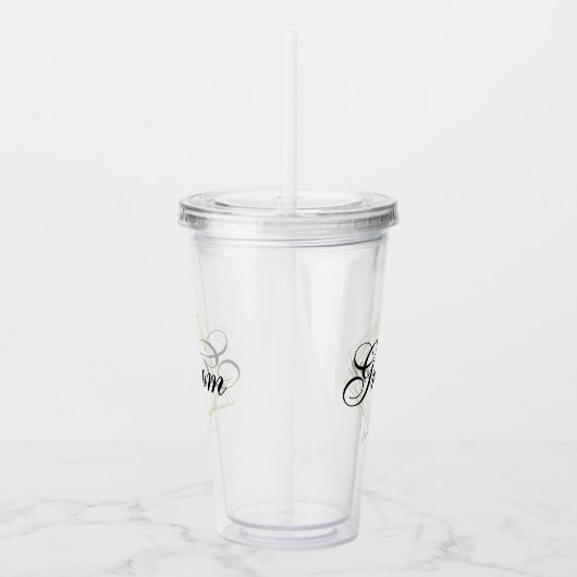 Bruidegom Aangepast Verwisselbaar Geschenk Trouwen Acryl Drinkbeker (Rechts)