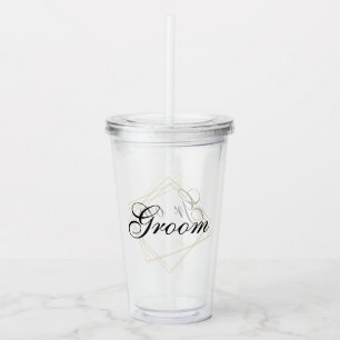 Bruidegom Aangepaste Verwisselbare Gift Wedding Acryl Drinkbeker