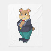 Bruidegom als beer met pak fleece deken (Voorkant)