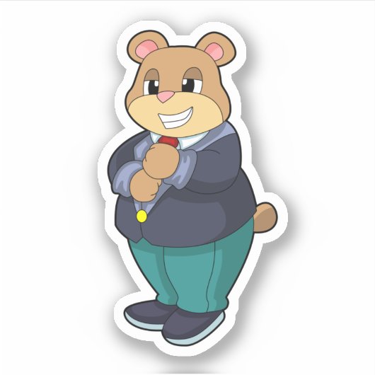 Bruidegom als Bruidegom in Pak Sticker (Voorkant)