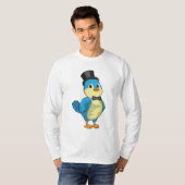 Bruidegom als vogel met lint t-shirt (Voorkant volledig)