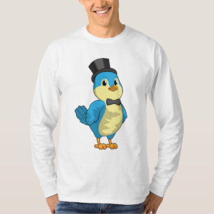 Bruidegom als vogel met lint t-shirt