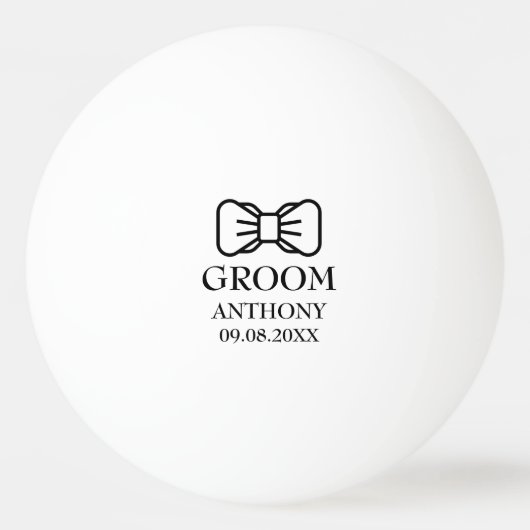 Bruidegom Bachelorfeest Zwart Modern Huwelijk Pingpongbal (Voorkant)