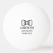 Bruidegom Bachelorfeest Zwart Modern Huwelijk Pingpongbal (Achterkant)