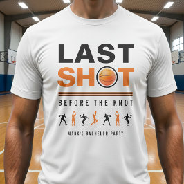 Bruidegom Basketbal Afscheid Orange & Wit T-shirt