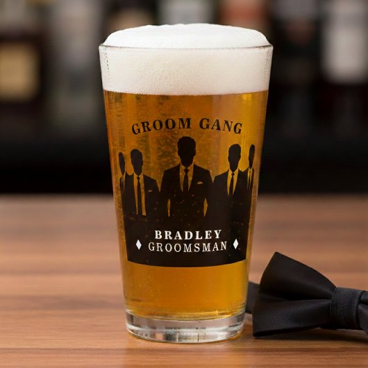 Bruidegom Bende Mannen in Pakken Bachelor Party Br Glas