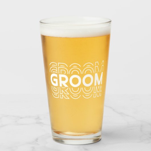 Bruidegom Bier Glas (Voorkant gevuld)