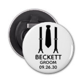 Bruidegom Black Tie Button Flesopener (Voorkant)