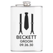 Bruidegom Black Tie Heupfles (Voorkant)