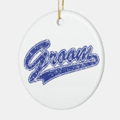 Bruidegom Blauw Keramisch Ornament (Links)