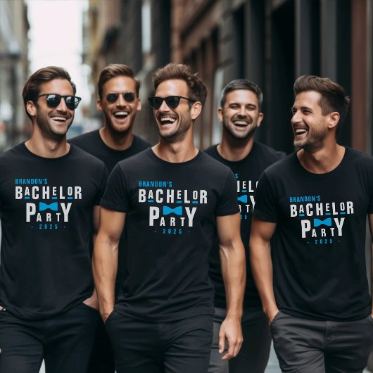 Bruidegom Blauwe Das Bachelorfeest T-shirt
