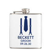 Bruidegom Blauwe Das Heupfles (Voorkant)