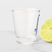 Bruidegom Blauwe Vlinderdas Shot Glas (Links)