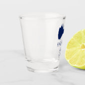 Bruidegom Blauwe Vlinderdas Shot Glas (Links)