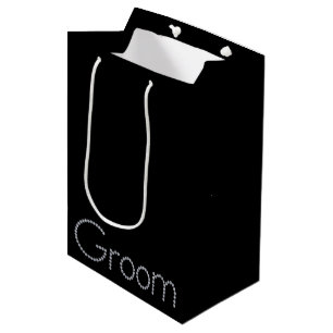 Bruidegom bling geschenktas medium cadeauzakje