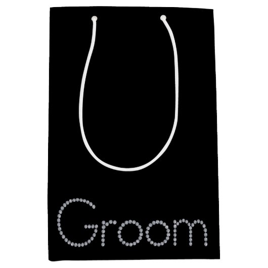 Bruidegom bling geschenktas medium cadeauzakje (Voorkant)