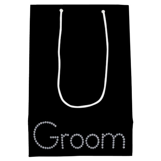 Bruidegom bling geschenktas medium cadeauzakje (Achterkant)