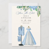 Bruidegom bloemenboog tuin bruiloft save the date (Voorkant)