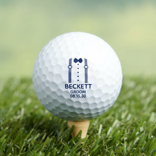 Bruidegom bretels met vlinderdas golfballen (Insitu Shirt)