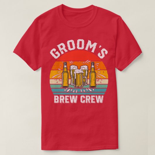 Bruidegom Brew Crew Funny Bruidsjonkers Bachelor P T-shirt (Design voorkant)
