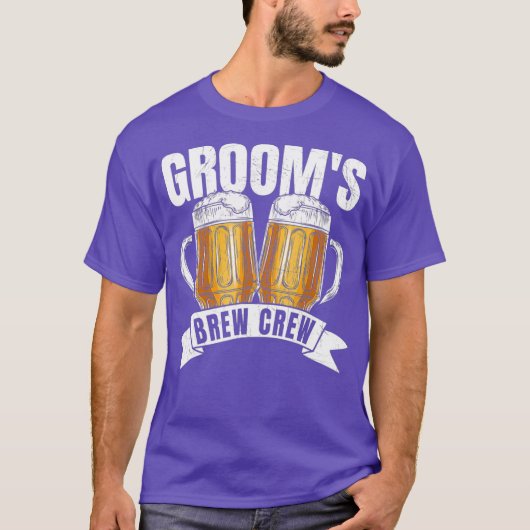 Bruidegom Brouw Crew  Fun Groep Bier Drinken Team T-shirt (Voorkant)