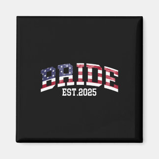 Bruidegom Bruid 2025 Usa Vlag Net Getrouwd Koppel Magneet