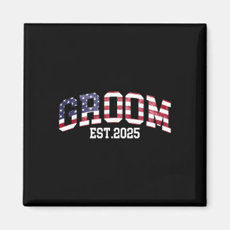 Bruidegom Bruid 2025 Usa Vlag Net Getrouwd Koppel Magneet