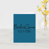Bruidegom bruid est 2026 bijpassende bruid bruideg kaart (Gele Bloem)