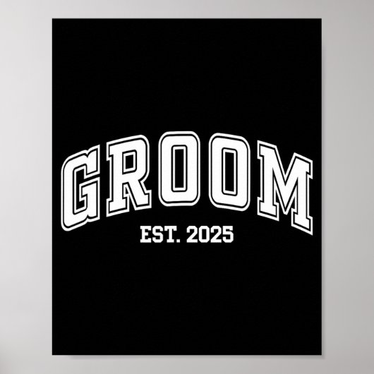 Bruidegom Bruid Geschat 2025 Retro Net Getrouwd Ko Poster (Voorkant)