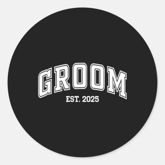 Bruidegom Bruid Geschat 2025 Retro Net Getrouwd Ko Ronde Sticker (Voorkant)