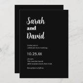 Bruidegom Bruid Modern zwart-wit bruiloft Kaart (Voorkant / Achterkant)