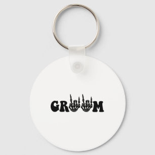 Bruidegom Bruid Skelet Gotische Halloween Huwelijk Sleutelhanger