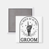 Bruidegom Bruid Skelet Gotische Halloween Verlovin Magneet (Voorkant / Achterkant)
