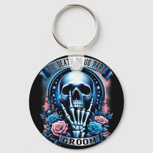 Bruidegom bruid skelet gotische halloween-verlovin sleutelhanger