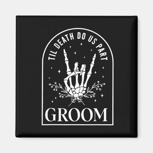 Bruidegom Bruid Skeleton Rock Hand Paren Trouwzaal Magneet (Voorkant)