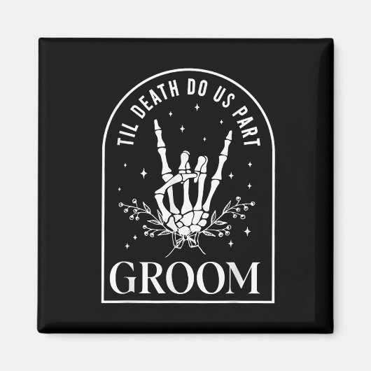 Bruidegom Bruid Skeleton Rock Hand Paren Trouwzaal Magneet (Voorkant)