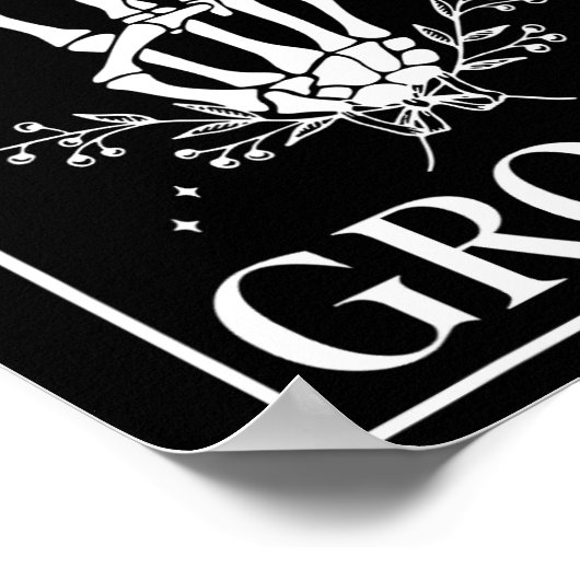 Bruidegom Bruid Skeleton Rock Hand Paren Trouwzaal Poster (Hoek)