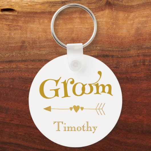 bruidegom bruiloft aandenken souvenir sleutelhanger (Voorkant)