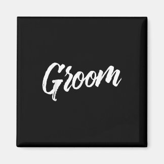 Bruidegom bruiloft _ Witte borstel Distressed teks Magneet