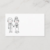 bruidegom Cartoon zwart wit bruiloft Plaatskaartje (Voorkant)