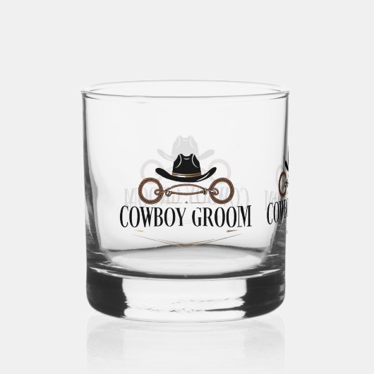 Bruidegom Cowboy  Whisky Glas (Voorkant)