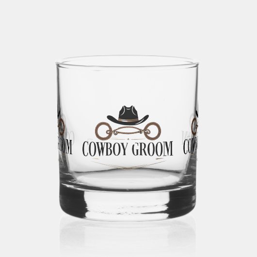 Bruidegom Cowboy  Whisky Glas (Links)