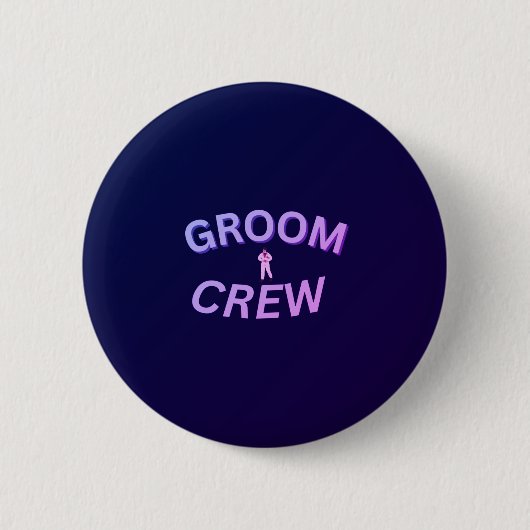 Bruidegom crew knop ronde button 5,7 cm (Voorkant)