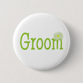 Bruidegom/ Daisy Ronde Button 5,7 Cm (Voorkant)