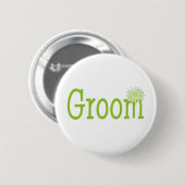 Bruidegom/ Daisy Ronde Button 5,7 Cm (Voorkant /achterkant)