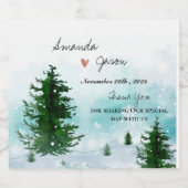 bruidegom dank u winter ochtend bruiloft sparkling wijnetiket (Enkel label)