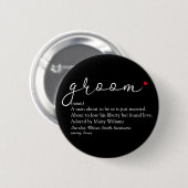 Bruidegom Definitie, Jonggezellenfeest, Trouwen Ronde Button 5,7 Cm (Voorkant /achterkant)