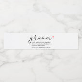 Bruidegom Definitie, Jonggezellenfeest, Trouwen Waterfles Etiket (Enkel label)