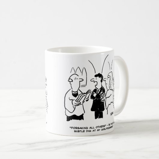Bruidegom denkt dat Vicar een opgraving naar hem h Koffiemok (Voorkant rechts)