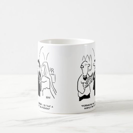 Bruidegom denkt dat Vicar een opgraving naar hem h Koffiemok (Center)